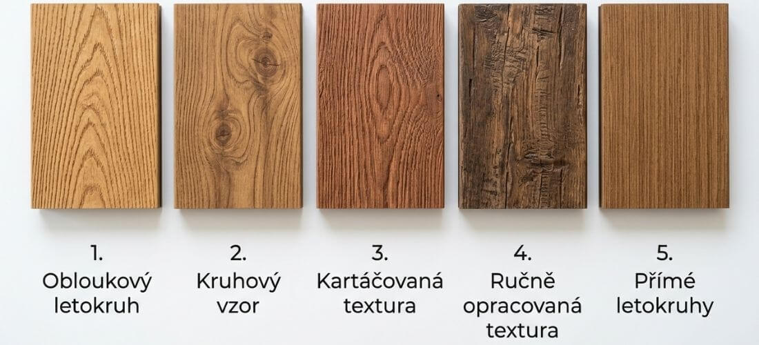 Pět vzorů letokruhů TimberTech