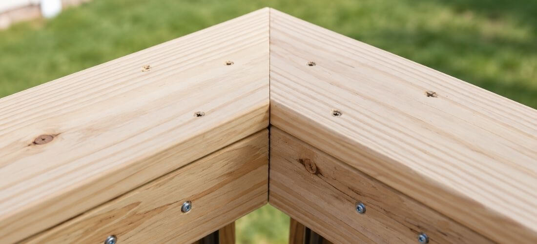 14. Detail pokosového spoje horního madla dřevěného zábradlí