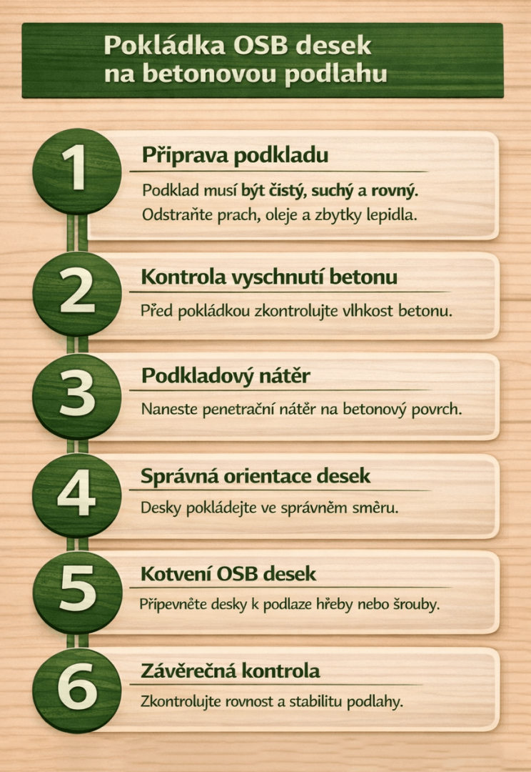 Jak položit OSB desky na betonovou podlahu