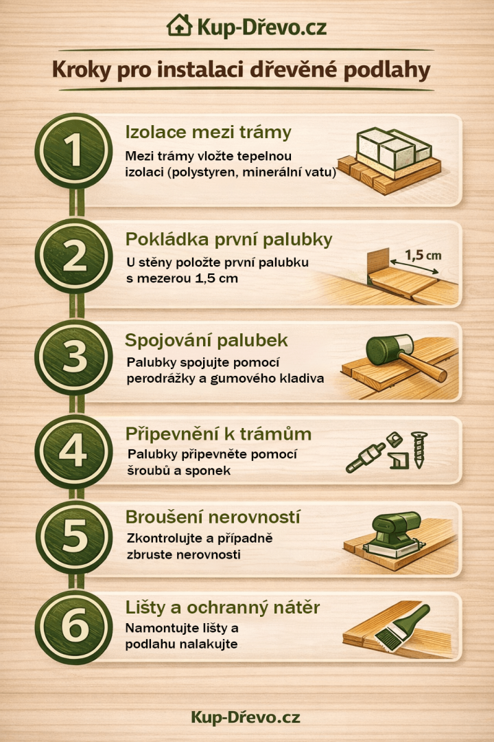 Kroky pro instalaci dřevěné podlahy