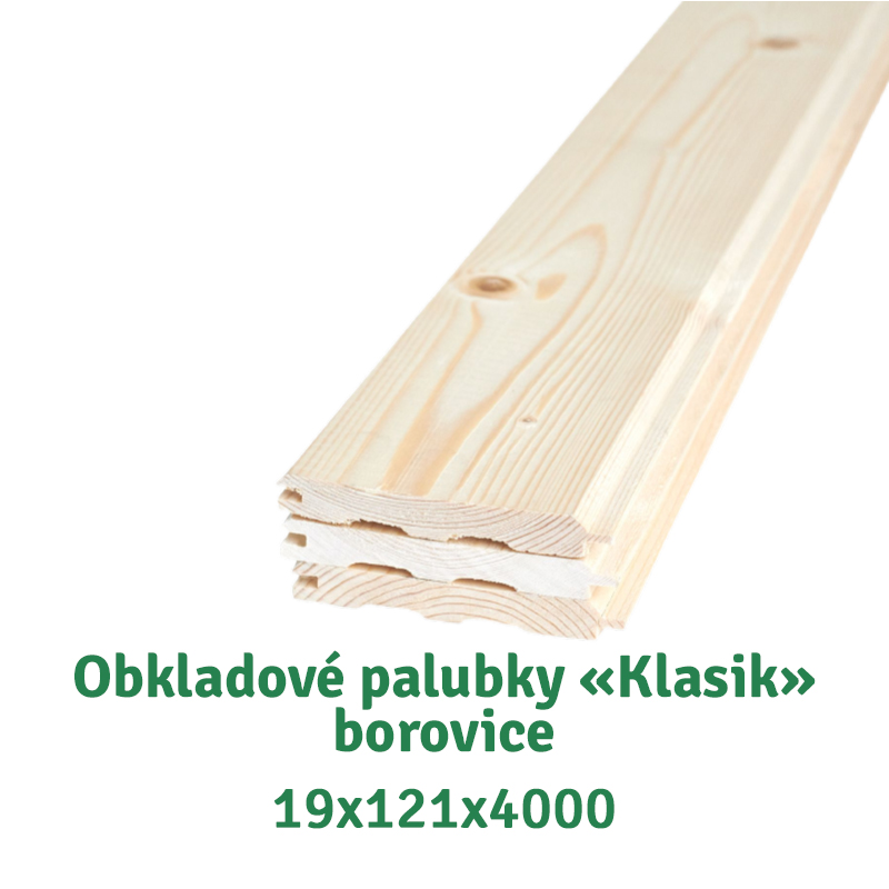 Obkladové palubky profil Klasik 19 × 121 × 4000 mm z finské borovice