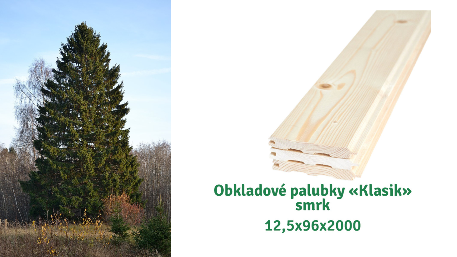 Severský smrk a obkladové palubky Klasik jako příklad měkkého dřeva