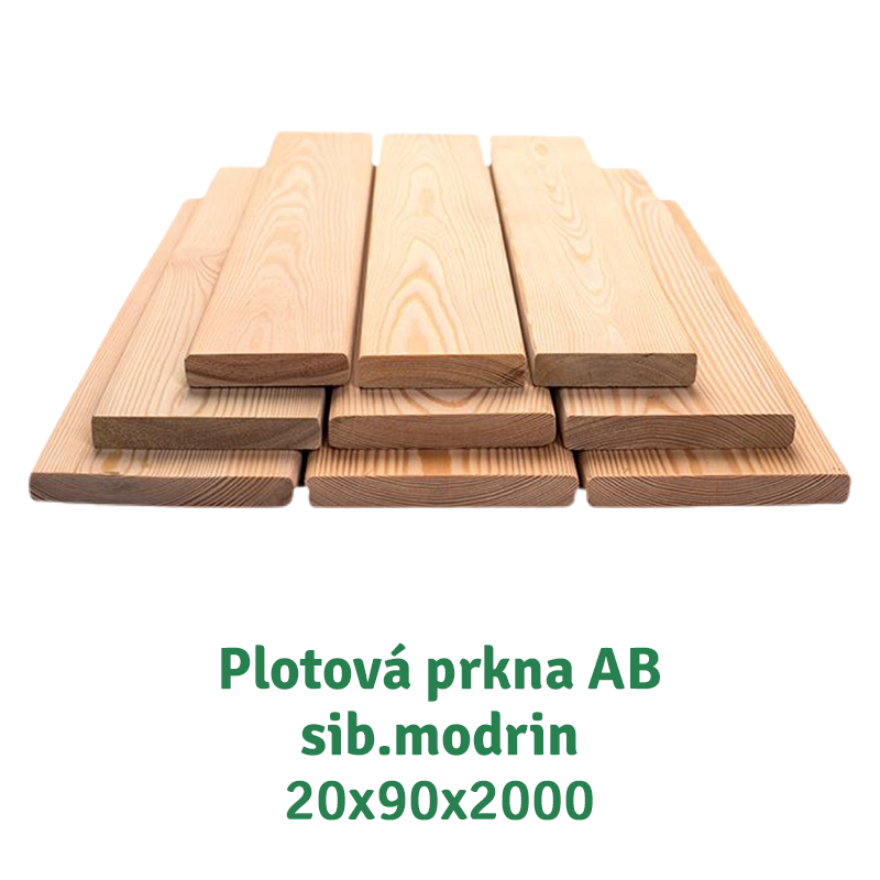 Plotová prkna AB ze sibiřského modřínu připravená na stavbu dřevěného plotu
