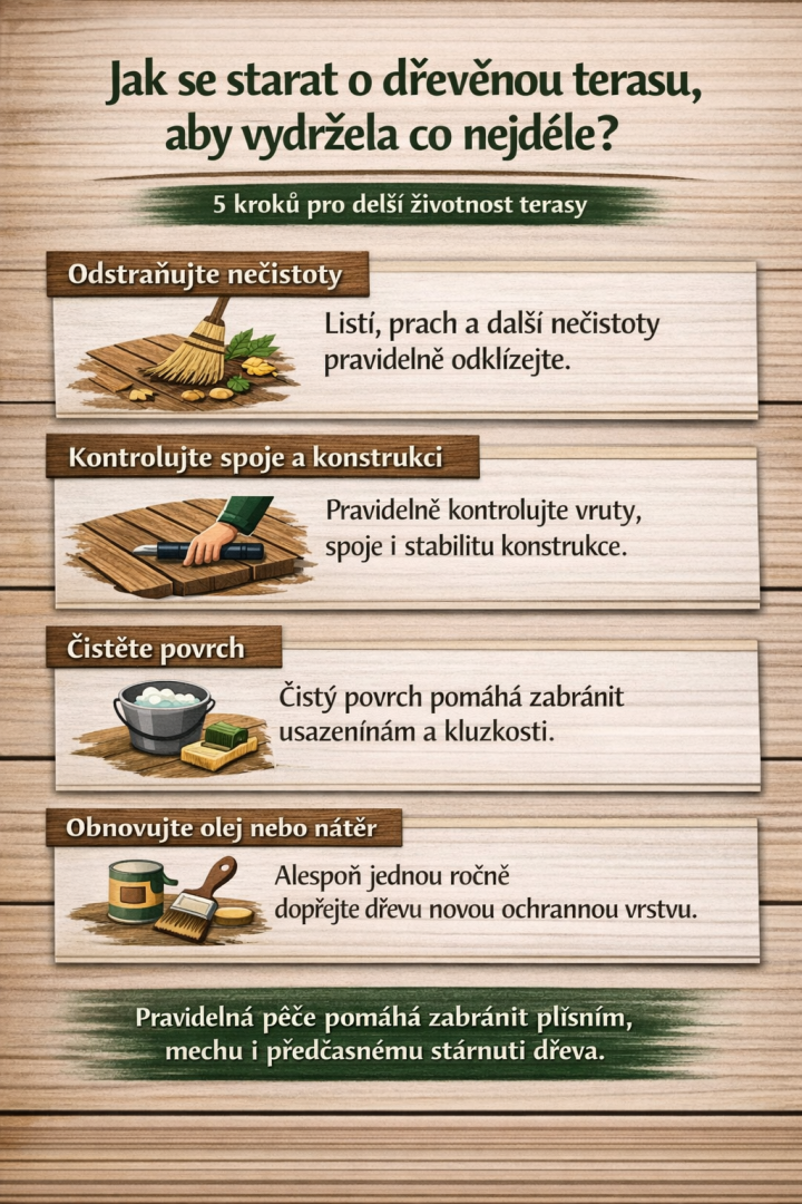 Jak se starat o dřevěnou terasu, aby vydržela co nejdéle?