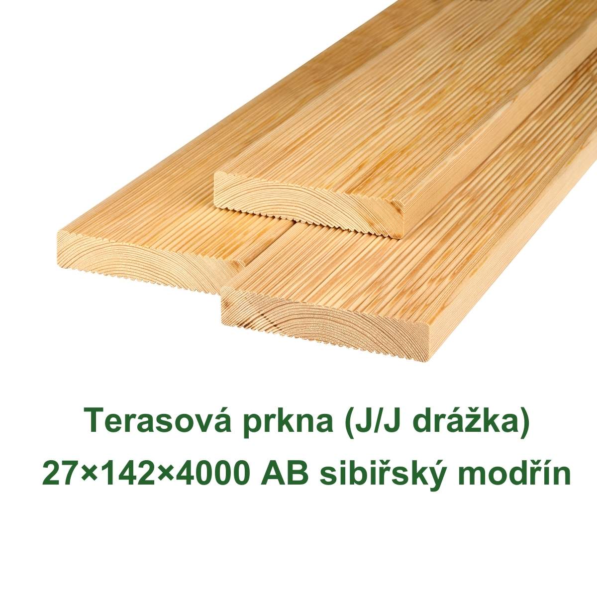 Terasová prkna ze sibiřského modřínu 27 × 142 mm s jemnou drážkou