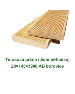 Terasové prkno Jemná/Hladká 28x145x3900