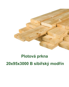 Plotová prkna 20x95x3000 B, sibiřský modřín