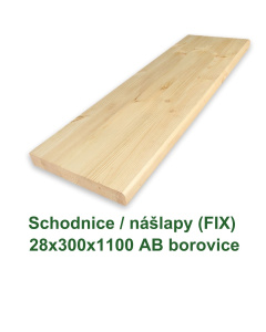 Schodnice / nášlapy 28x300x1100 AB, Finská borovice