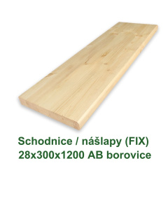 Schodnice / nášlapy 28x300x1200 AB, Finská borovice