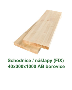 Schodnice / nášlapy 40x300x1000 AB, Finská borovice