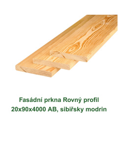 Fasádní prkna Rovný profil 20x90x4000 AB, sibiřsky modrin