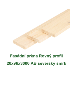 Fasádní prkna rovný profil smrk v produktovém zobrazení jednotlivých dřevěných prken.