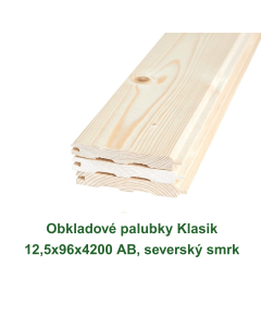 Obkladové palubky Klasik 12,5x96x4200 AB, severský smrk
