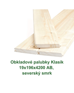 Obkladové palubky Klasik 19x196x4200 AB, severský smrk