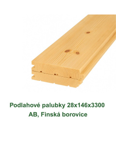 Podlahov&eacute; palubky 28x146x3300 AB, Finsk&aacute; borovice