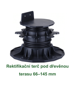 Rektifikační terč pod dřevěnou terasu 66–145 mm na bílém pozadí.