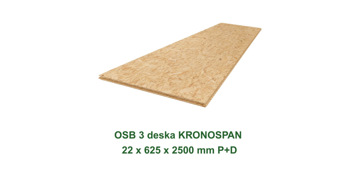 OSB 3 deska Kronospan 22 × 625 × 2500 mm s perem a drážkou