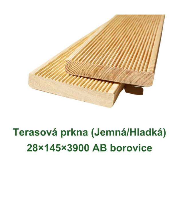 Terasové prkno Jemná/Hladká 28x145x3900
