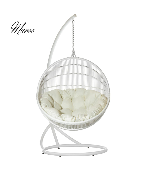 Závěsné křeslo Maro 1200x1565x2000, hliníkový rám, se stojanem a polštářem na sezení 1300mm SUMBA 70