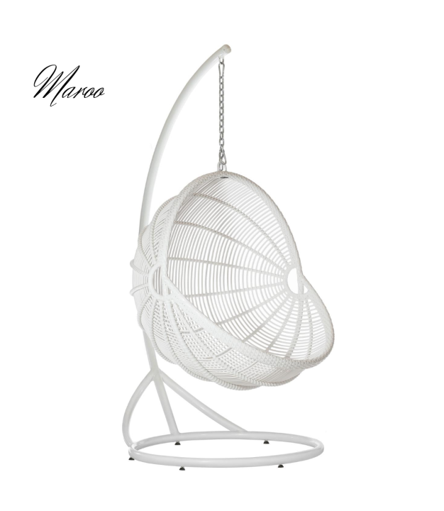 Závěsné křeslo Maro 1200x1565x2000, hliníkový rám, se stojanem a polštářem na sezení 1300mm SUMBA 70