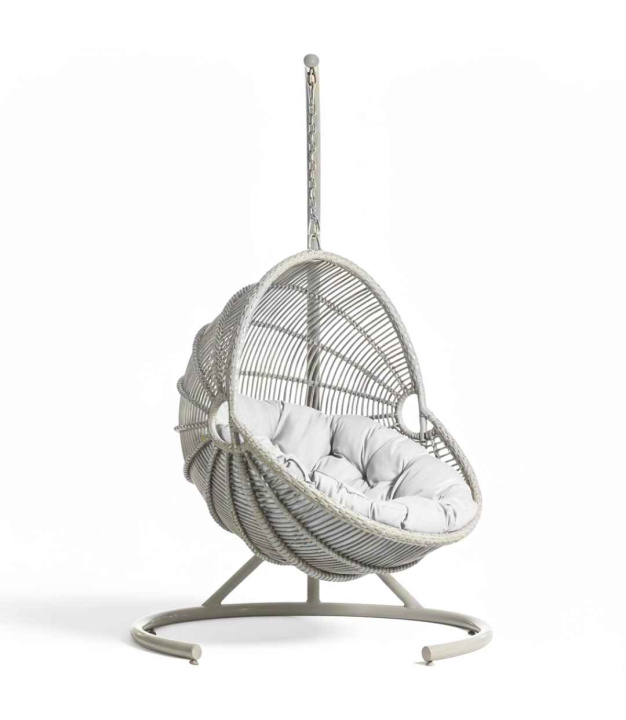 Závěsné křeslo Maro 1200x1565x2000, hliníkový rám, se stojanem a polštářem na sezení 1300mm SUMBA 70