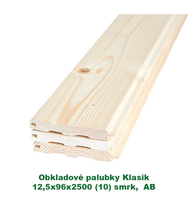 Obkladové palubky «Klasik» 12,5x96x2500 (10)
