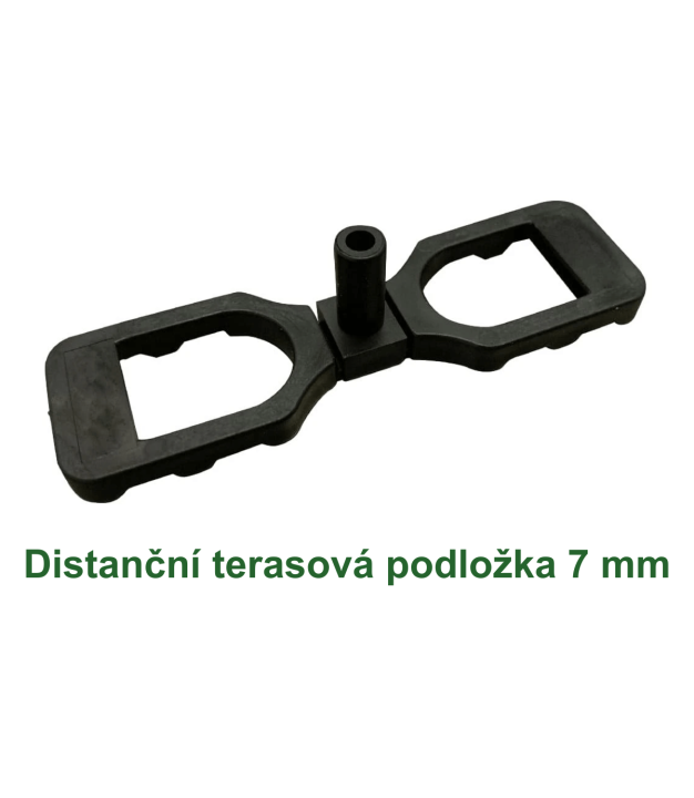 Distanční terasová podložka 7 mm – plastová podložka pro přesné rozestupy mezi terasovými prkny