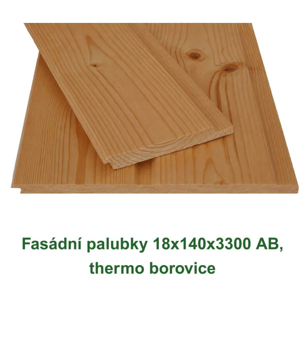 Fasádní palubky 18x140x3300 AB, thermo borovice