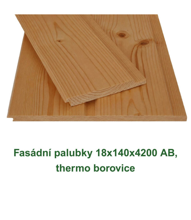 Fasádní palubky 18x140x4200 AB, thermo borovice