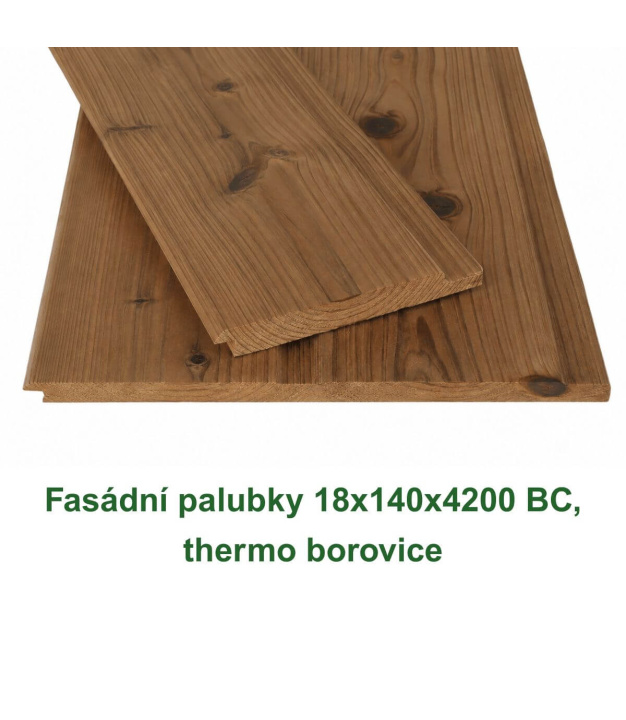 Fasádní palubky 18x140x4200 BC, thermo borovice thermowood