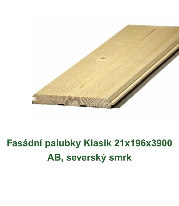 Fasádní palubky Klasik 21x196x3900 AB, severský smrk