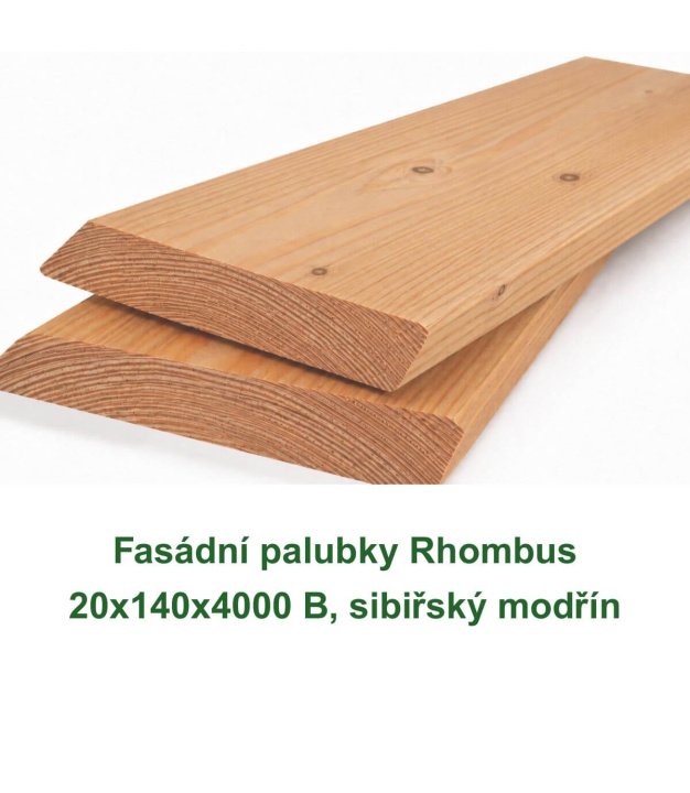 Fasádní palubky Rhombus 20x140x4000 B, sibiřský modřín
