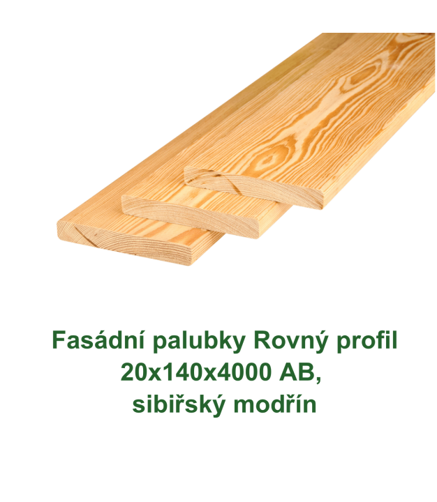 Fasádní palubky Rovný profil 20x140x4000 AB, sibiřský modřín