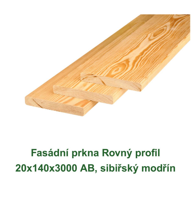 Fasádní prkna Rovný profil 20x140x3000 AB, sibiřský modřín
