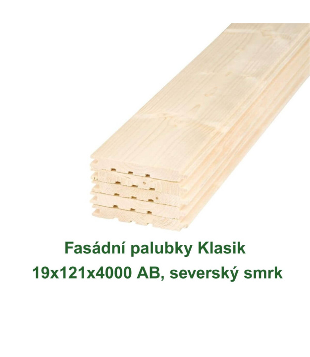 Fasádní palubky Klasik 19x121x4000 AB, severský smrk