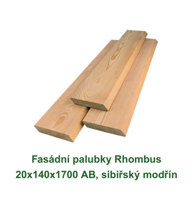 Fasádní palubky Rhombus 20x140x1700 AB, sibiřský modřín