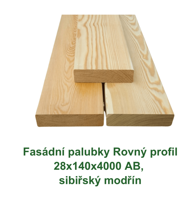 Fasádní palubky Rovný profil 28x140x4000 AB, sibiřský modřín
