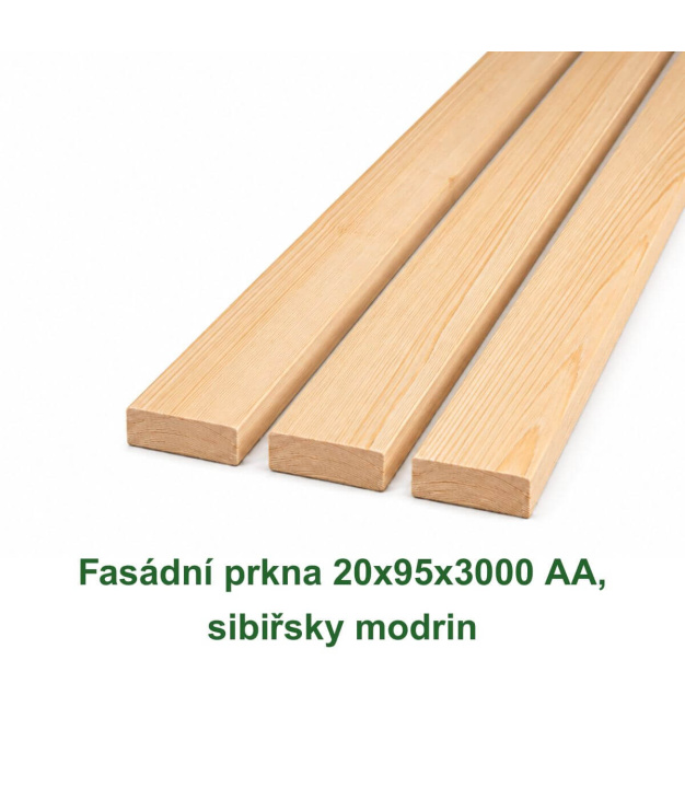 Fasádní prkna ze sibiřského modřínu 20 × 95 × 3000 mm v kvalitě AA