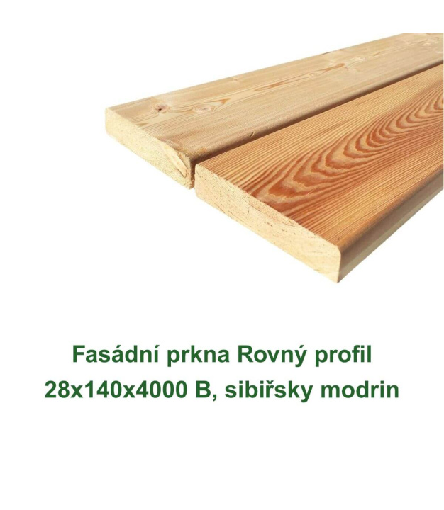 Fasádní prkna Rovný profil 28x140x4000 B, sibiřsky modrin