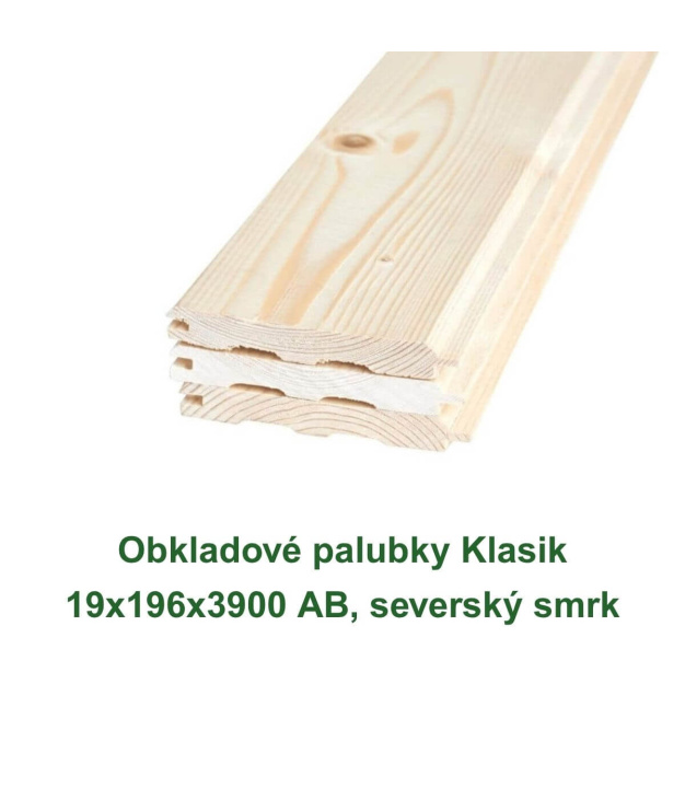 Obkladové palubky Klasik 19x196x3900 AB, severský smrk