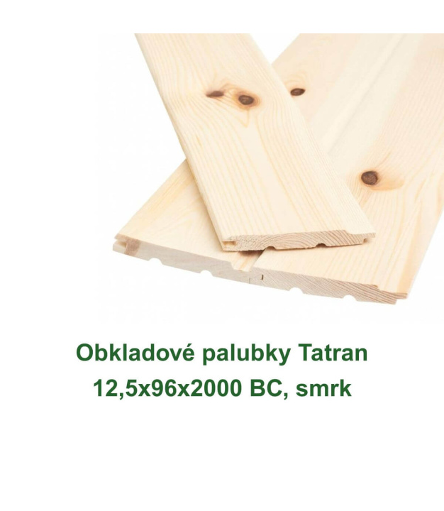 Obkladové palubky Tatran 12,5x96x2000 BC, smrk