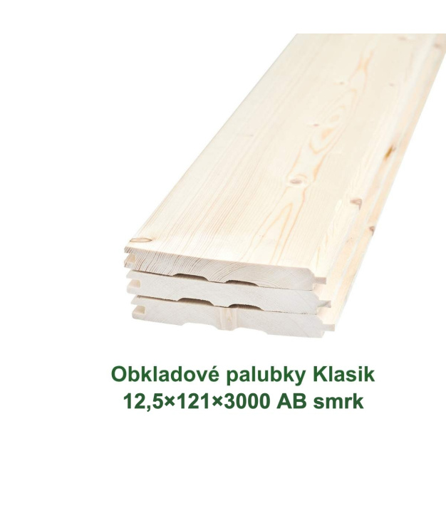 Obkladové palubky Klasik 12,5x121x3000 AB, severský smrk
