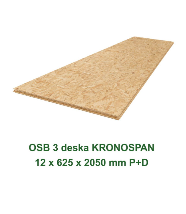 OSB 3 deska 12 x 625 x 2050 mm P+D KRONOSPAN