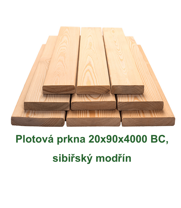 Plotová prkna 20x90x4000 BC, sibiřský modřín