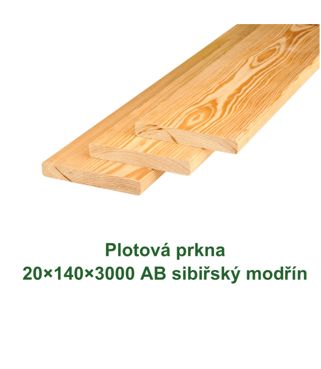Plotová prkna 20×140×3000 mm, kvalita AB, sibiřský modřín