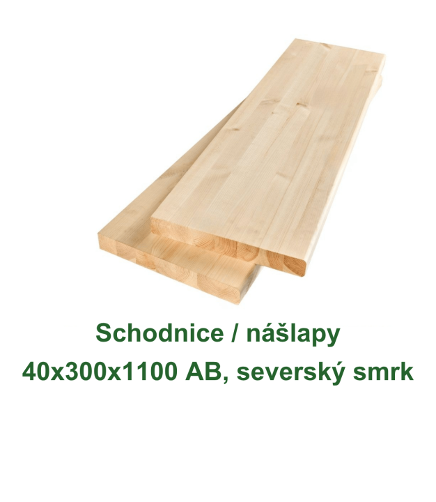 Schodnice / nášlapy 40x300x1100 AB, severský smrk