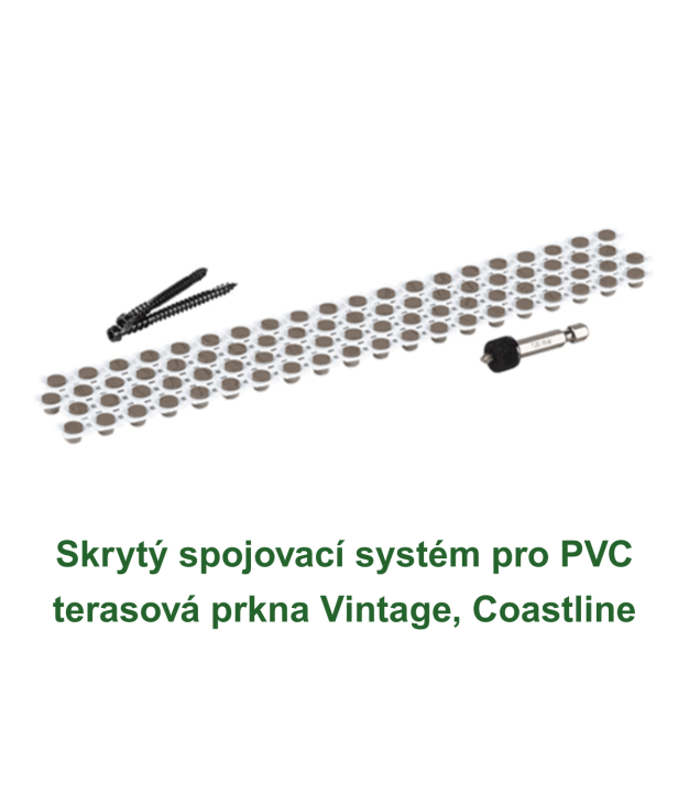 Skrytý spojovací systém pro PVC terasová prkna Vintage, Coastline