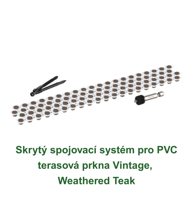 Skrytý spojovací systém Cortex pro PVC terasová prkna Vintage, Weathered Teak