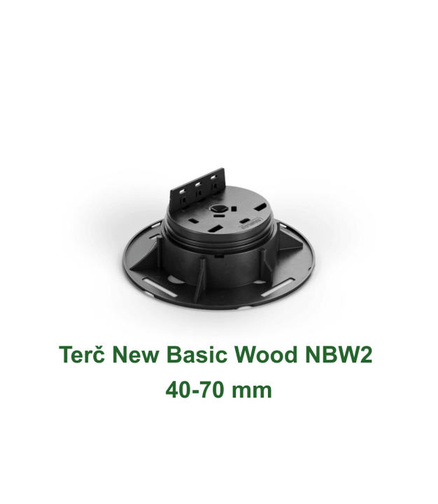 Terč New Basic Wood NBW2 s nastavitelnou výškou 40–70 mm pro dřevěné a hliníkové terasy