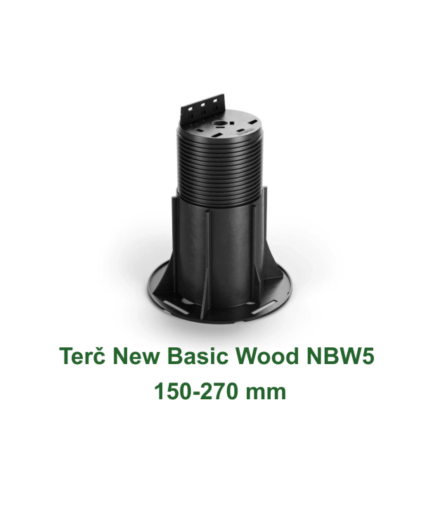 Terč New Basic Wood NBW5 150–270 mm – výškově nastavitelný podstavec pro dřevěné a WPC terasy